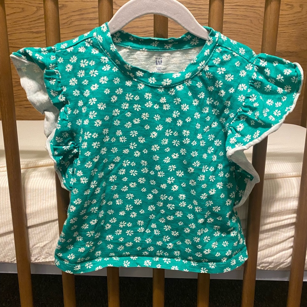Gap - Green Floral Kids Shirt